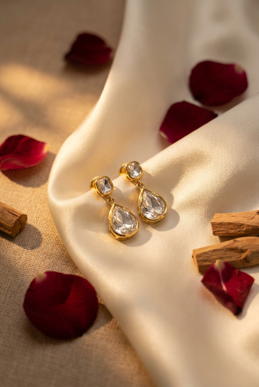 Drop Polki Earrings
