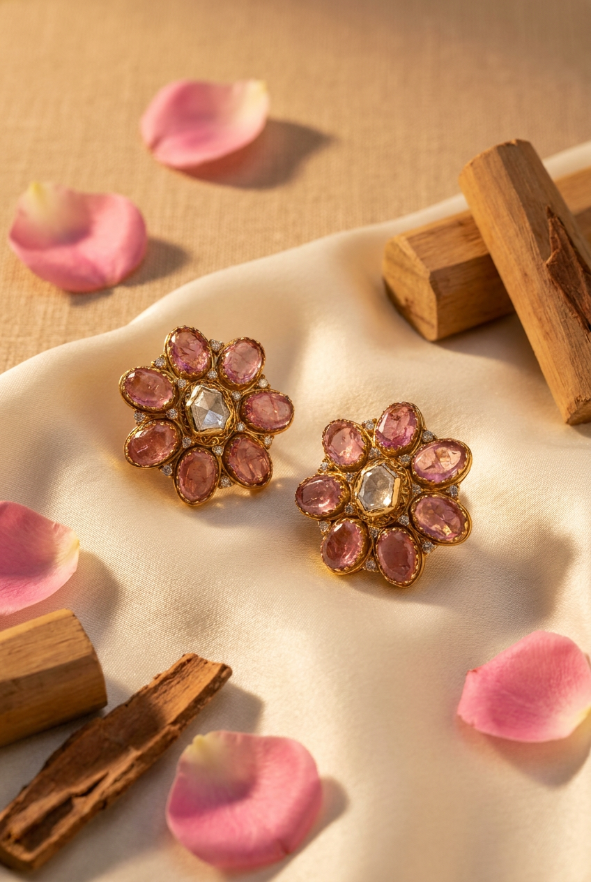 Floral Pink Studs