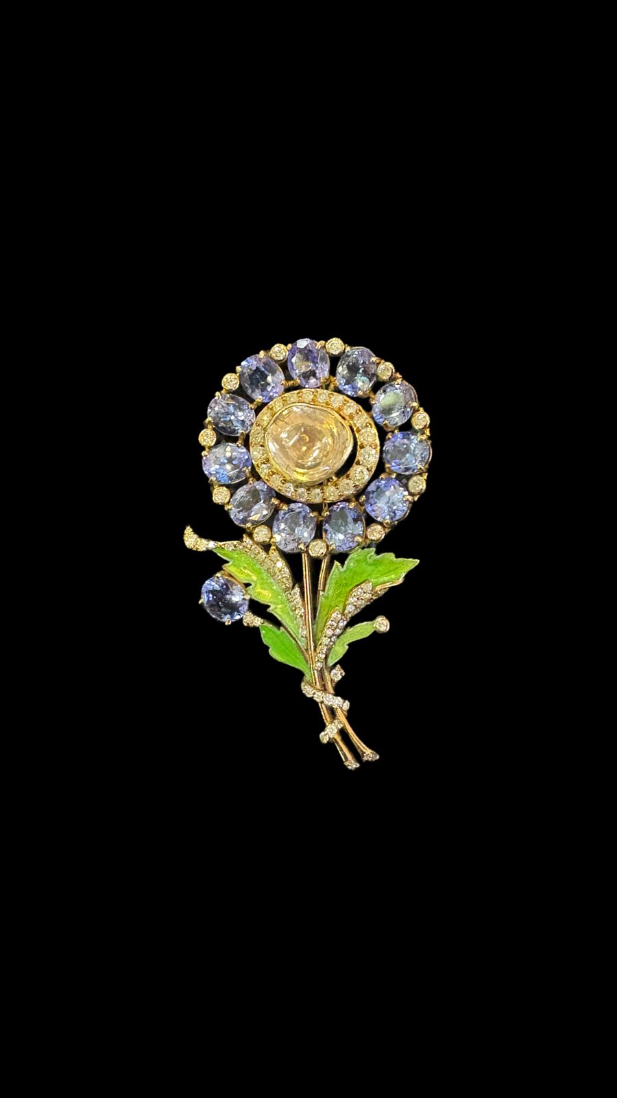 Tanzanite Flower Broach