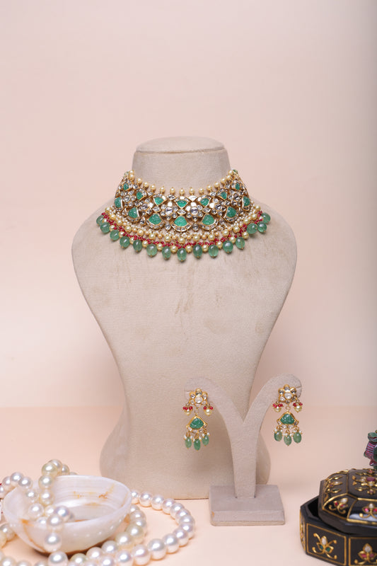 Bridal Green Polki Set