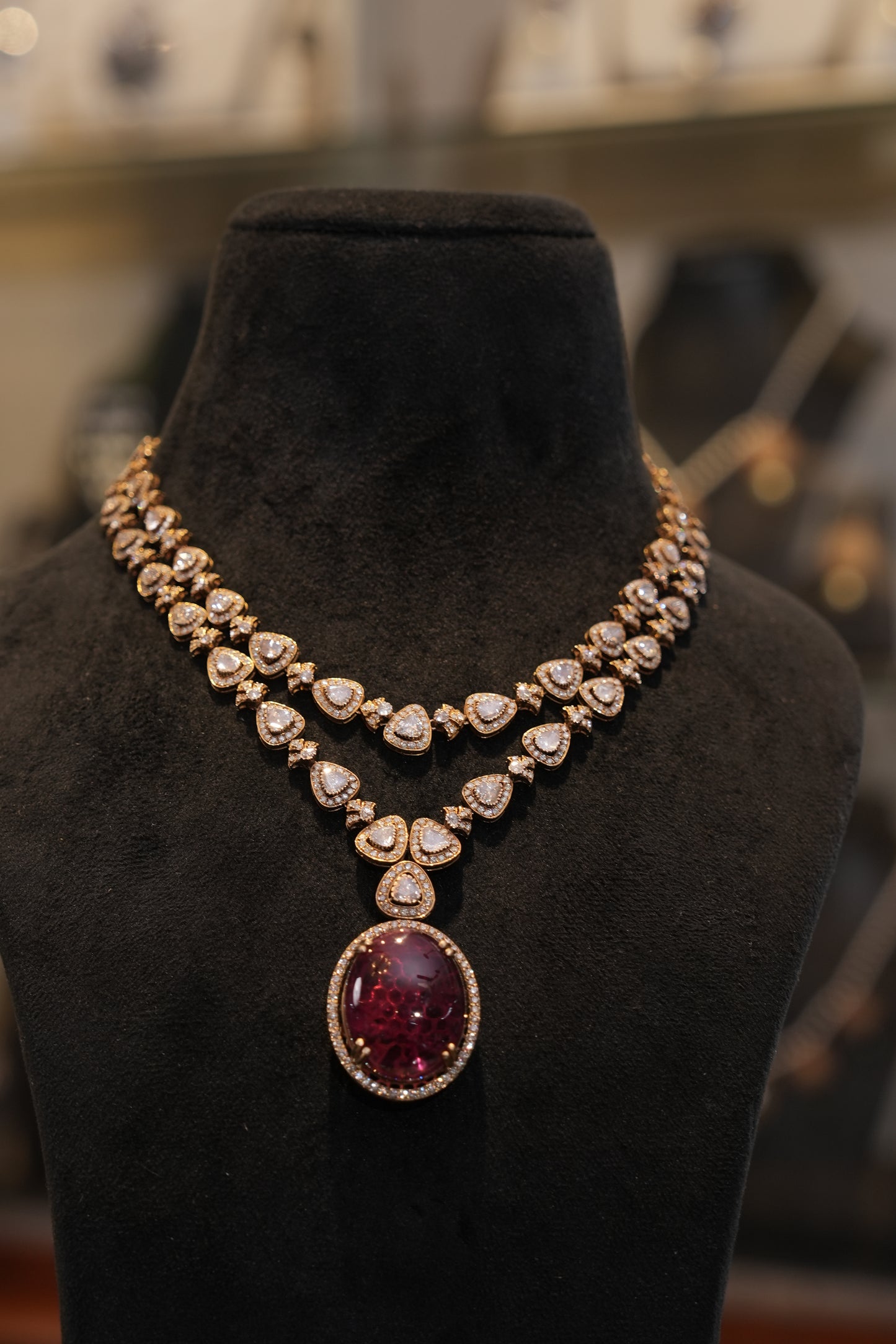 Tourmaline Open Polki Necklace