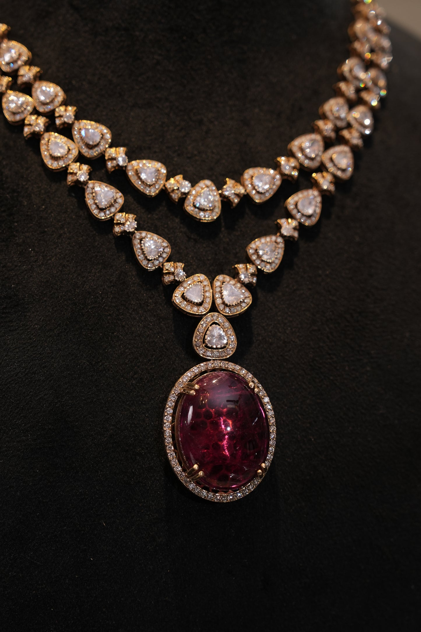Tourmaline Open Polki Necklace