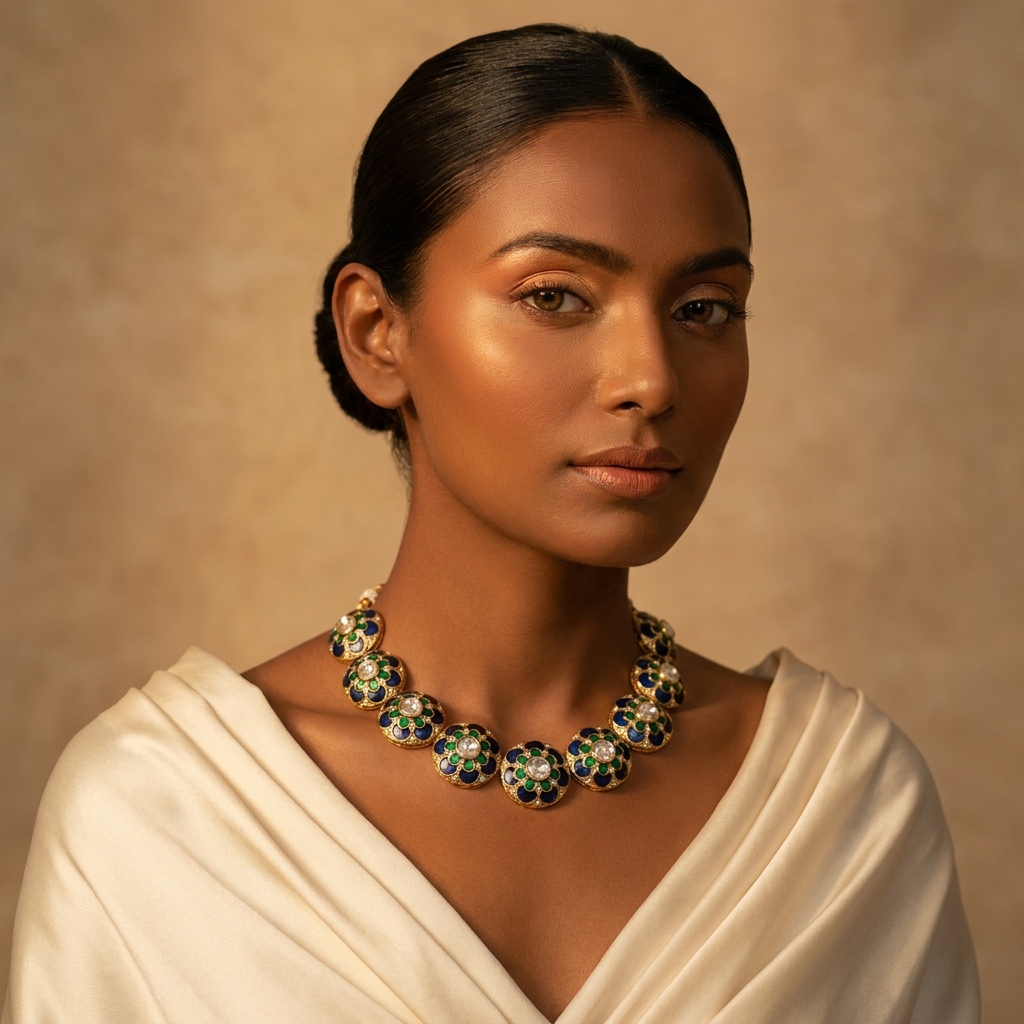 Phool Meenakari Studs