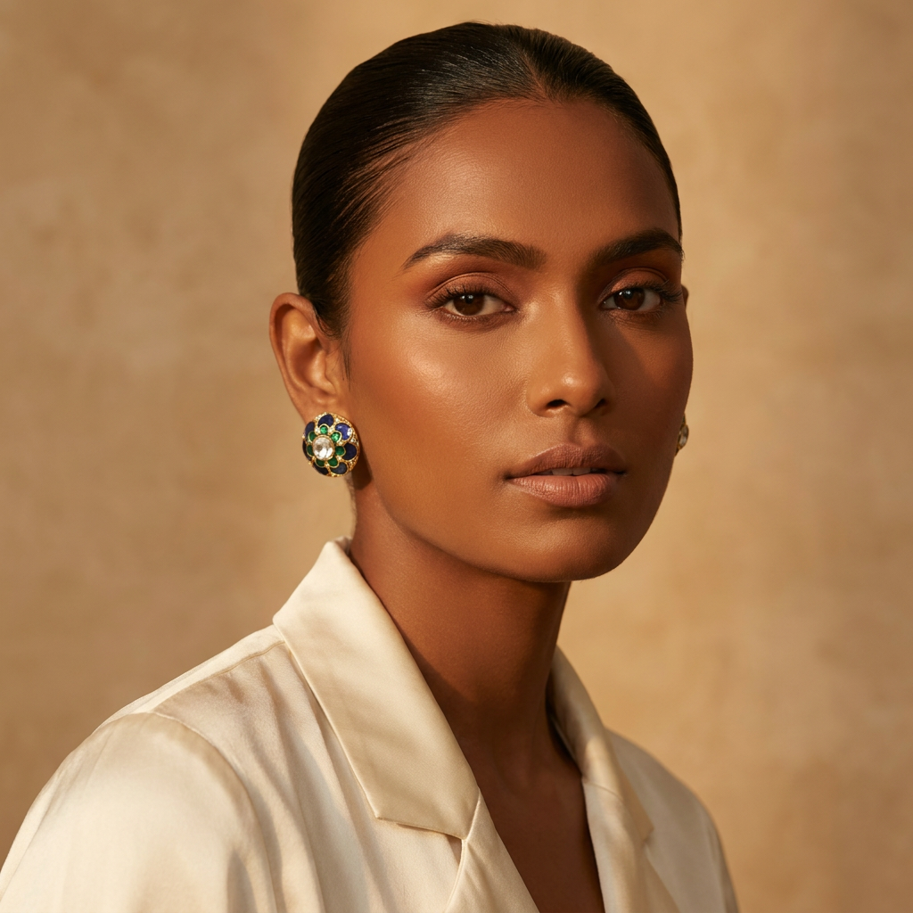 Phool Meenakari Studs
